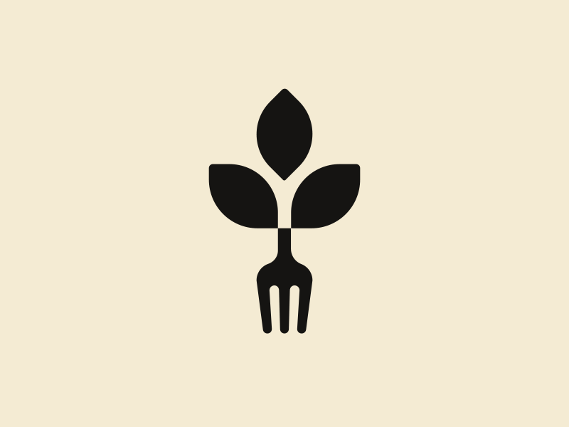 Fork Logo - Leaf + Fork Logo Mark by Ignas on Dribbble