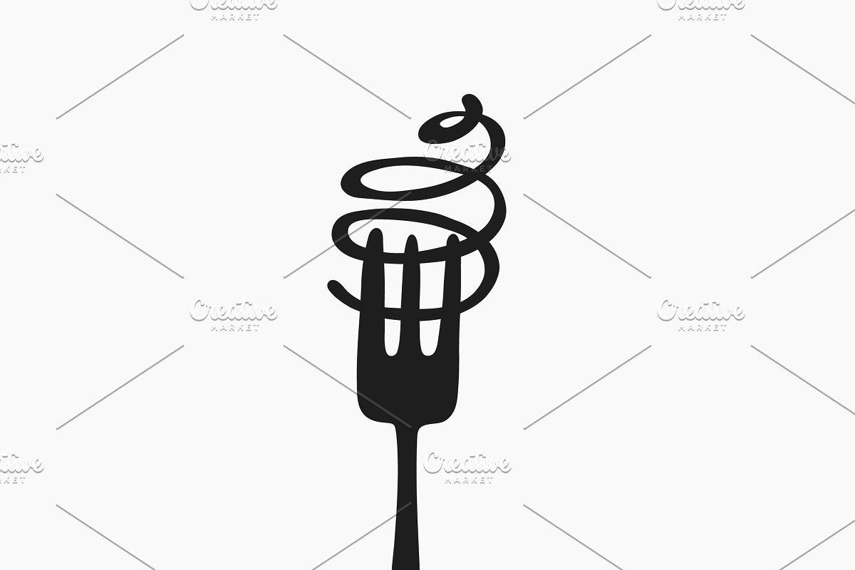 Fork Logo - Spaghetti and fork logo