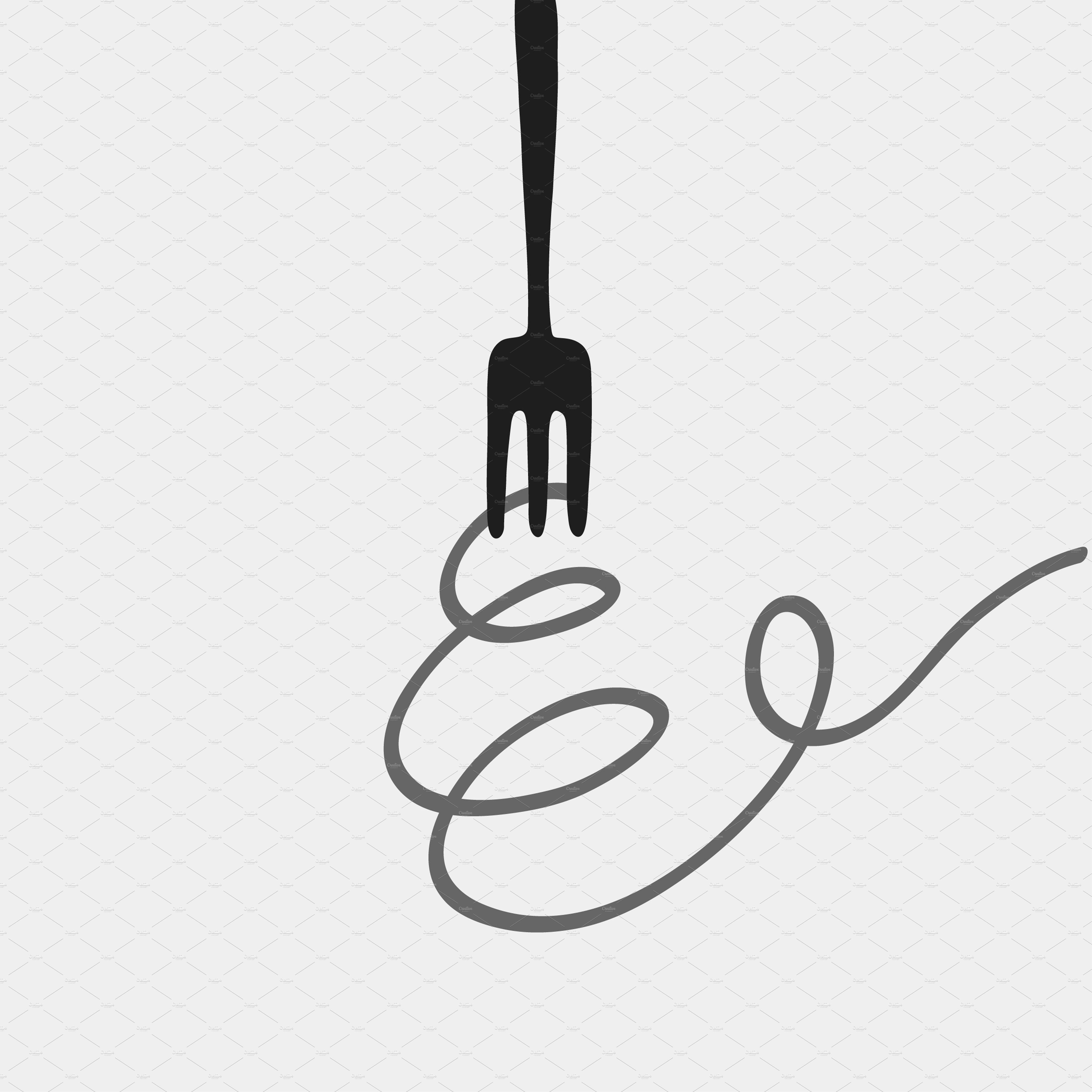 Fork Logo - Spaghetti and fork logo