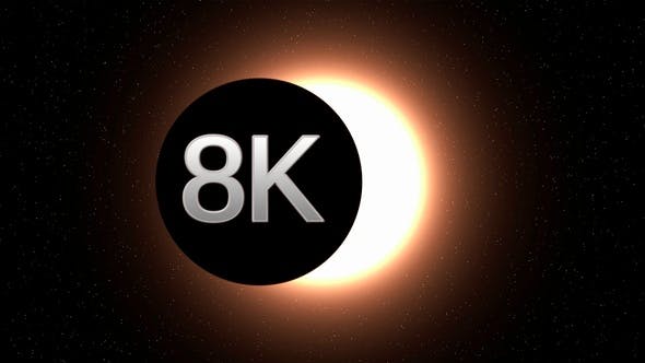 8K Logo - 8K Solar Eclipse
