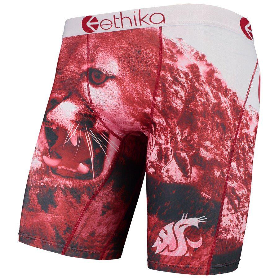 Ethika Logo - Men's Ethika Crimson Washington State Cougars All-Over Print Boxer Briefs