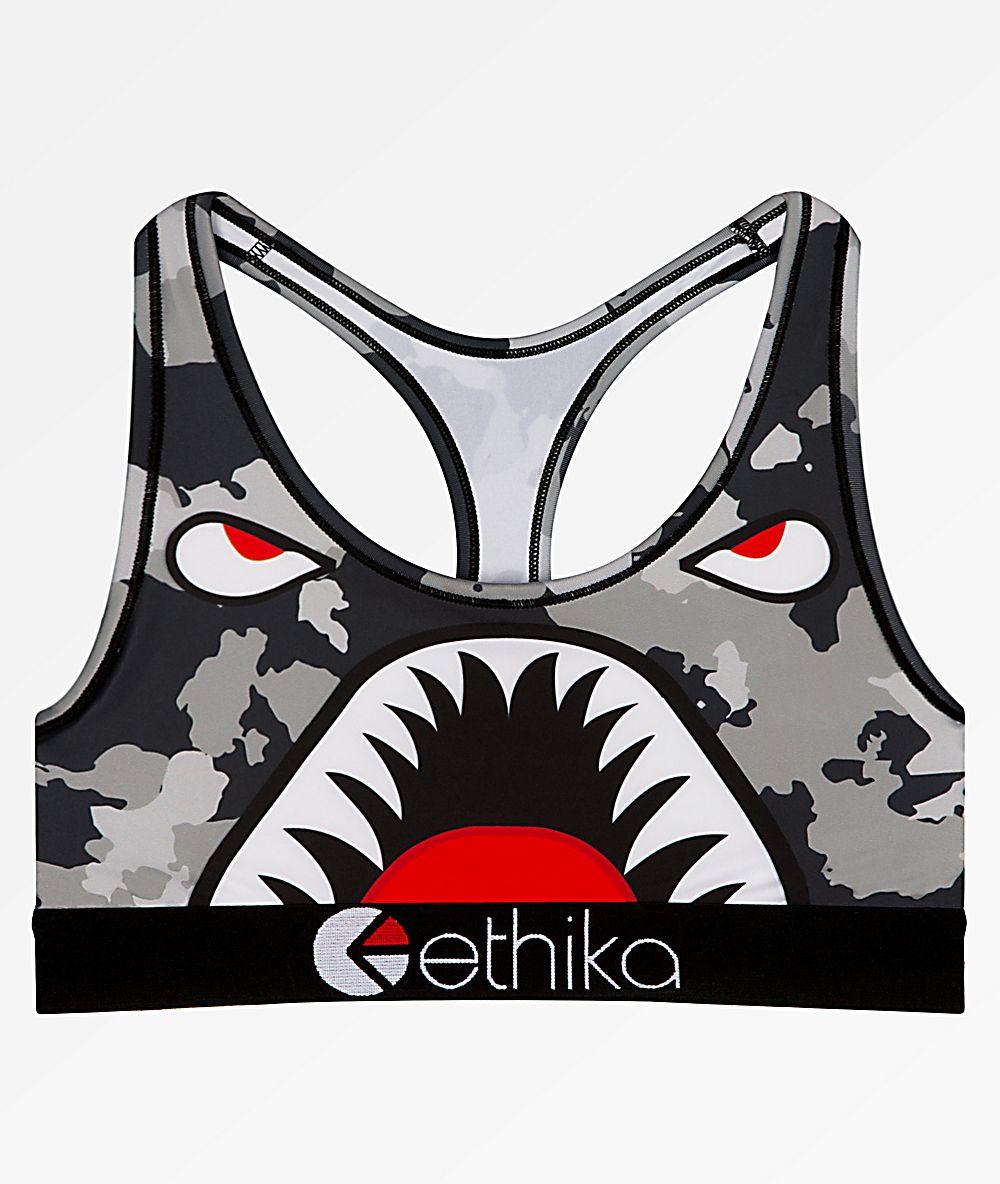 Ethika Logo - Ethika Grey Warplane Sports Bra