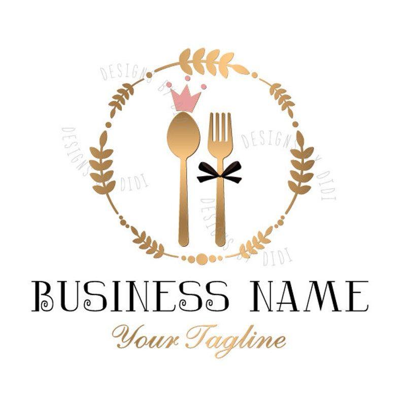 Spoon Logo - Custom logo design, pink gold cooking logo, crown spoon logo gold, food  watermark logo, fork spoon logo design, restaurant logo pink gold