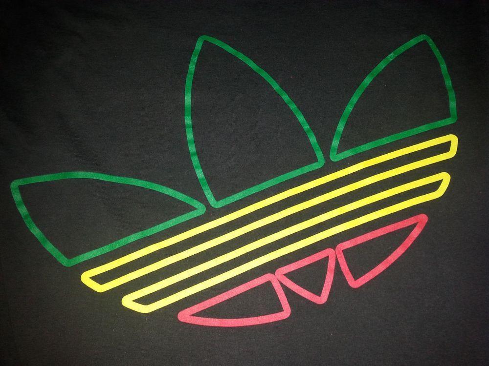 Black and Yellow M Logo - Black Adidas Green Yellow Red Logo T-Shirt M #adidas #GraphicTee ...