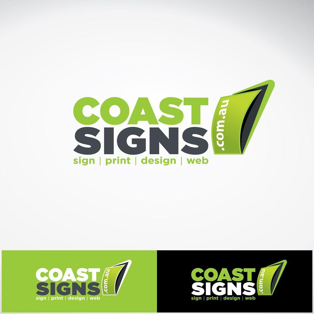 Sign Logo - Bold, Playful, Printing Logo Design for coast signs .com.au by ...