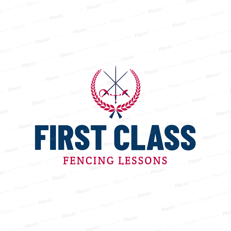 Fencing Logo - Minimalistic Fencing Logo Maker for Fencing Lessons 1611b
