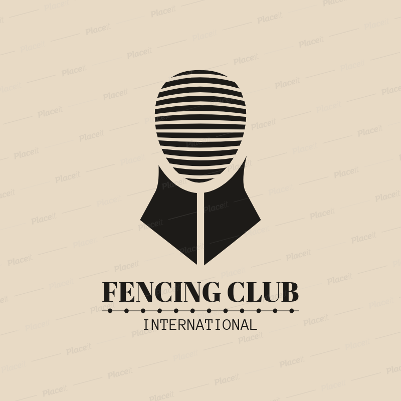 Fencing Logo - Fencing Logo Design Template with Fencing Mask Graphics 1610a
