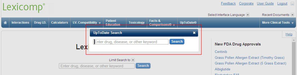 Lexicomp Logo - Lexicomp links to UpToDate decision support solution that