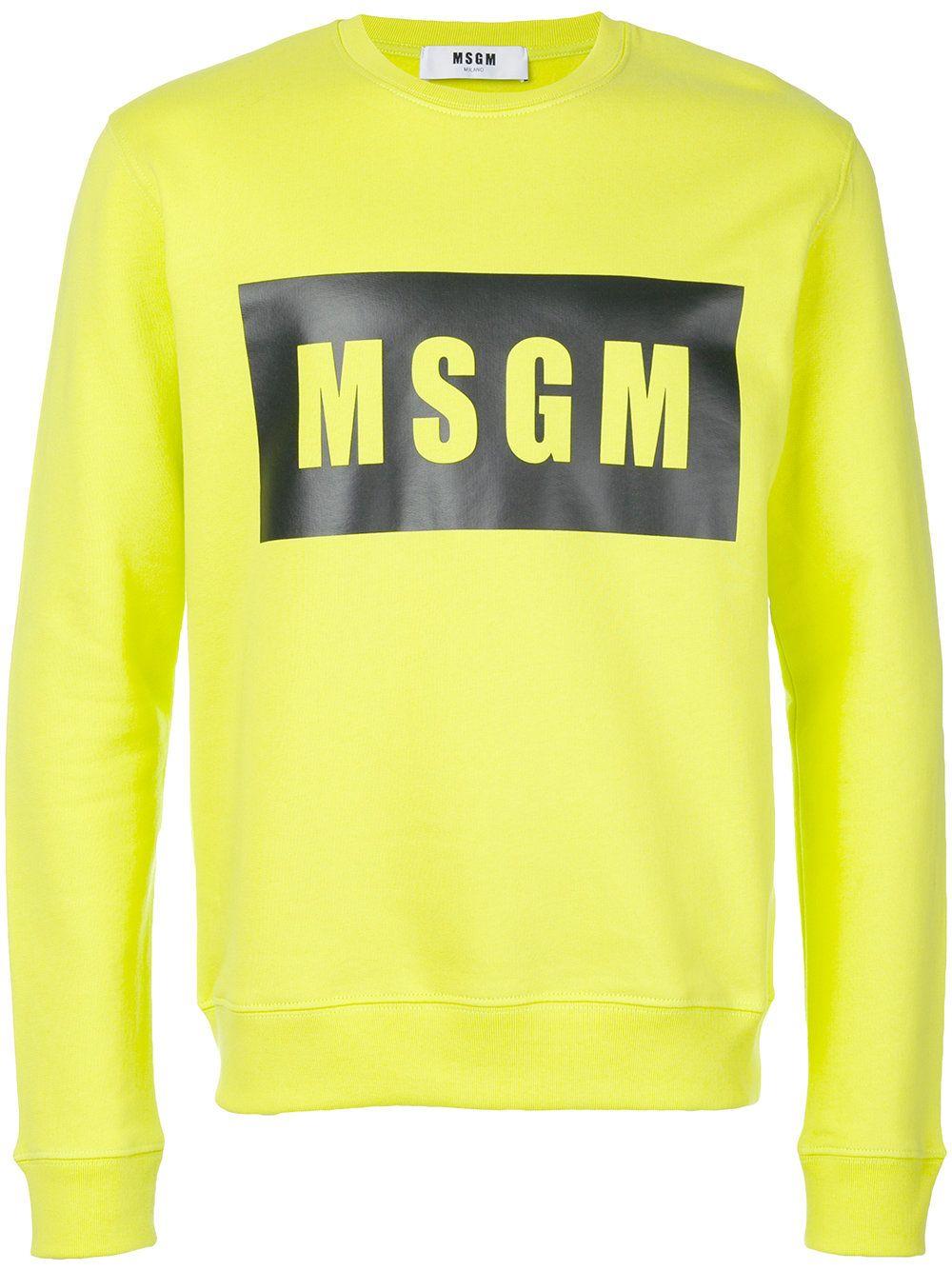 Yellow and Green M Logo - Msgm Logo Sweatshirt Yellow & Orange West Men Lowest Price Online [m ...