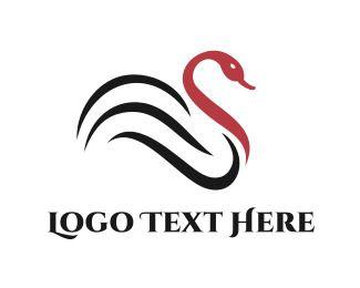 Geese Logo - Black & Red Swan Logo