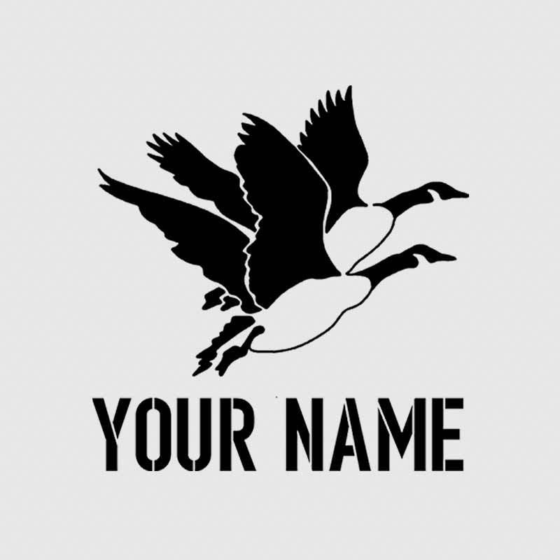Geese Logo - Goose Hunting Custom Name Tumbler Decal