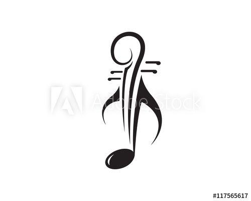 Cello Logo - Modern Music Logo - Abstract Conductor Formed By Cello and Quaver ...