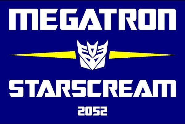 Starscream Logo - Vote Megatron Starscream Political Decal / Sticker 07