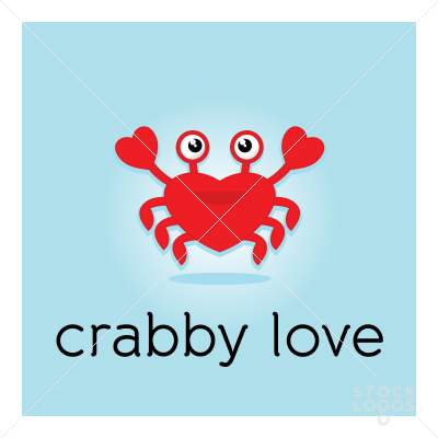 Crabby Logo - Great Logo crab love logo template. Graphic Design. Love