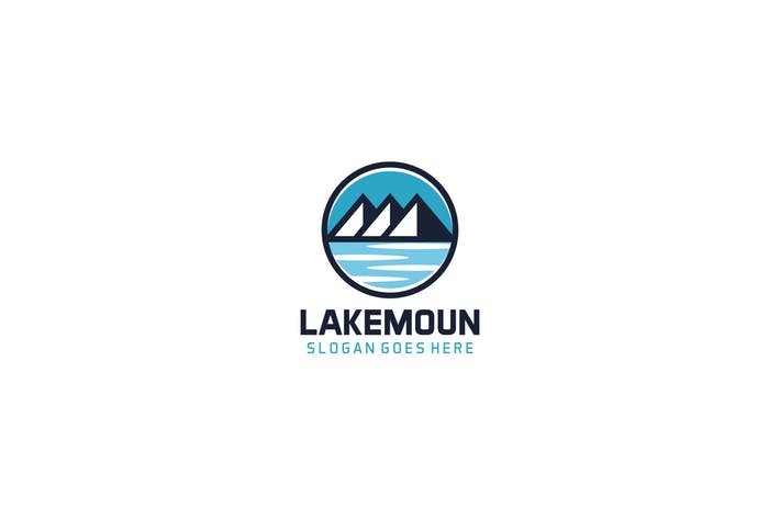 Lake Logo - Mountain Lake Logo by 3ab2ou on Envato Elements