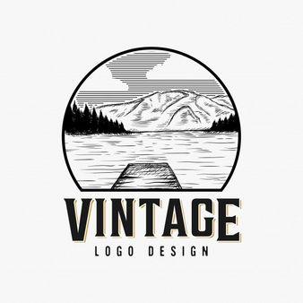 Lake Logo - Vintage lake scenery logo design inspiration Vector | Premium Download