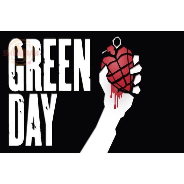 Green Day Logo - New Green Day Poster Custom Satin Poster Print Cloth Fabric Wall ...