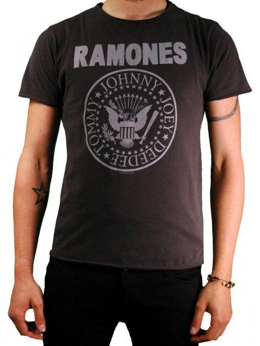 Tcq Logo - Amplified Ramones Logo Crew Neck T-Shirt - Rock Collection