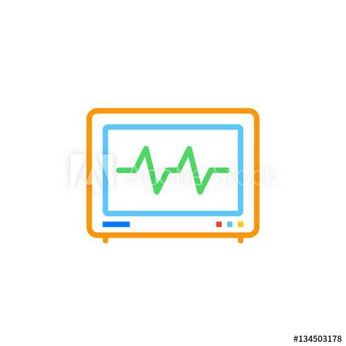 ECG Logo - Electrocardiogram, ECG line icon, outline vector logo illustration