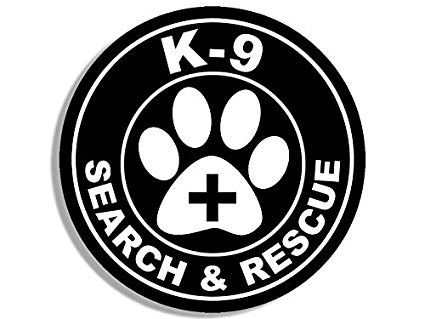 K-9 Logo - American Vinyl Round K9 Search And Rescue W Paw Cross