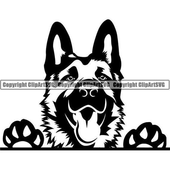 K-9 Logo - German Shepherd Peeking Smiling Dog Breed K 9 Pet Police Cop Law Enforcement Pedigree Logo .SVG .PNG Clipart Vector Cricut Cut Cutting