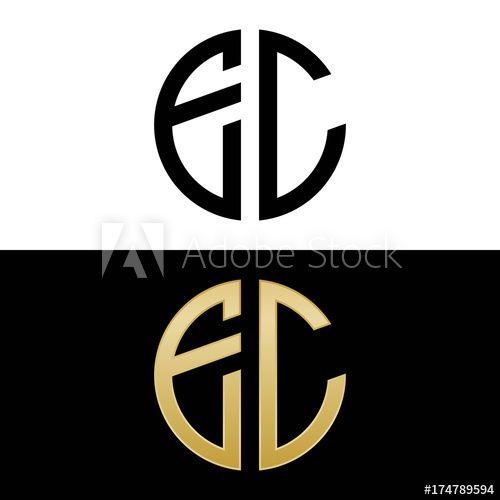 EC Logo - ec initial logo circle shape vector black and gold this stock