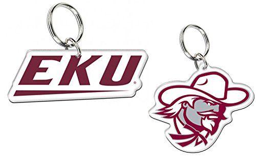 EKU Logo - WinCraft Eastern Kentucky EKU Colonels Premium Key Ring Set 1 EKU logo and  1 Colonels mascot logo