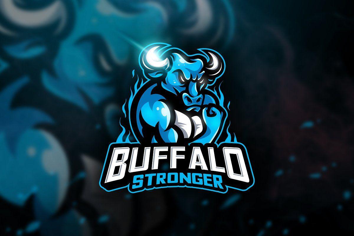 Stronger Logo - Buffalo Stronger -Mascot&Esport Logo