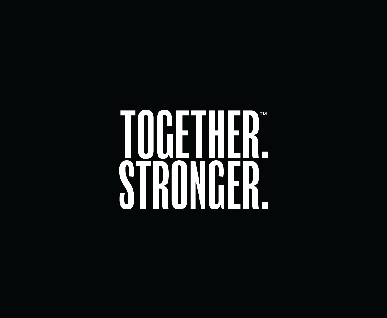 Stronger Logo - Together.Stronger. T.S Logos(white On Black Square)