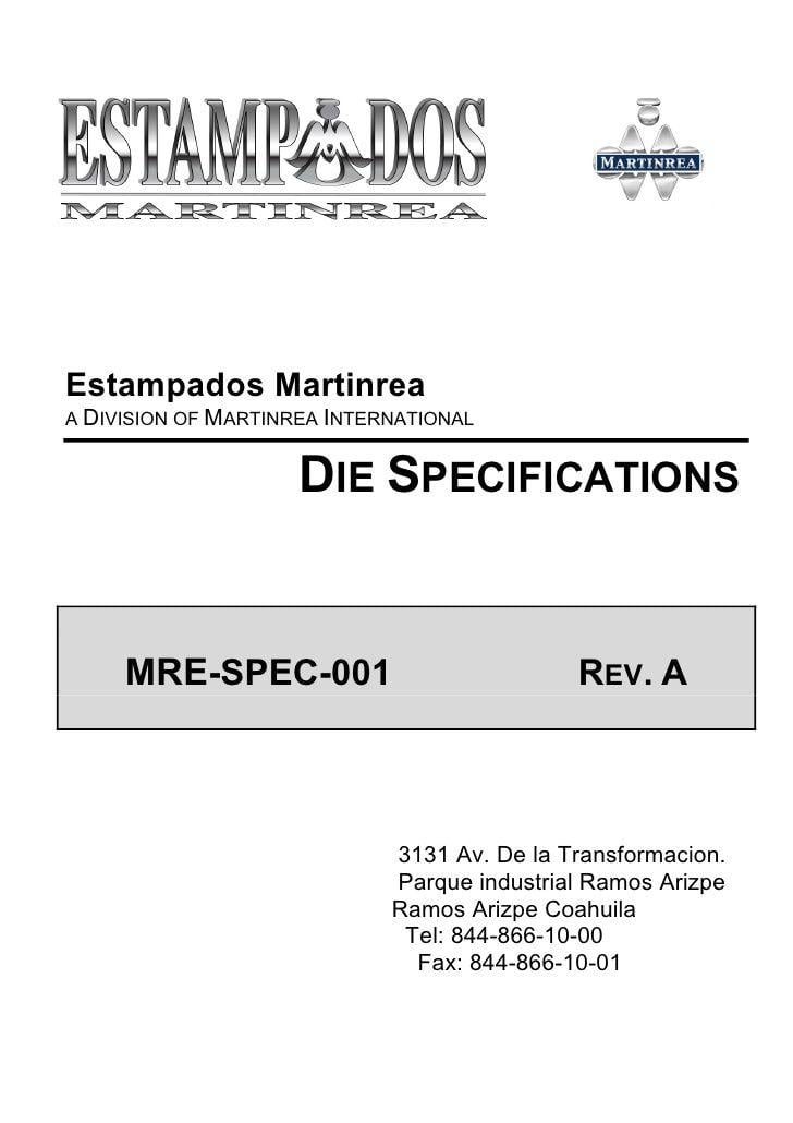 Martinrea Logo - Fo Ing025 A Martinrea Estampados Die Spec