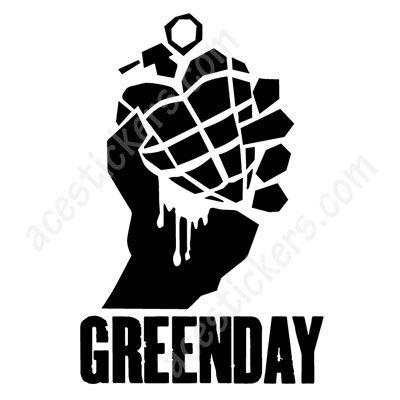 Green Day Black and White Logo - Green Day Logo # 003 Stickers (9.8 x 15 cm) - ステッカー ...