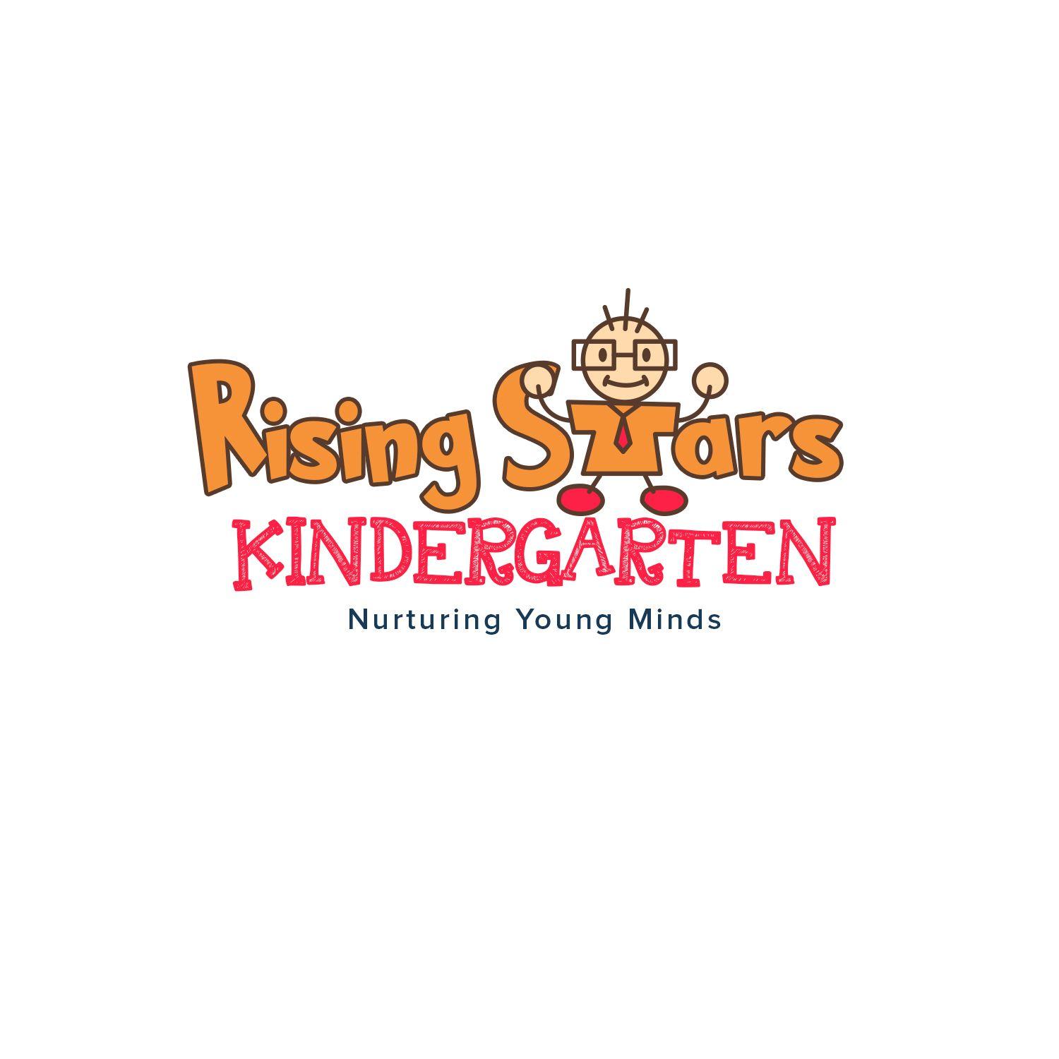Kindergarten Logo - Rising Stars Kindergarten PSD Logo Design | Cretizndesign