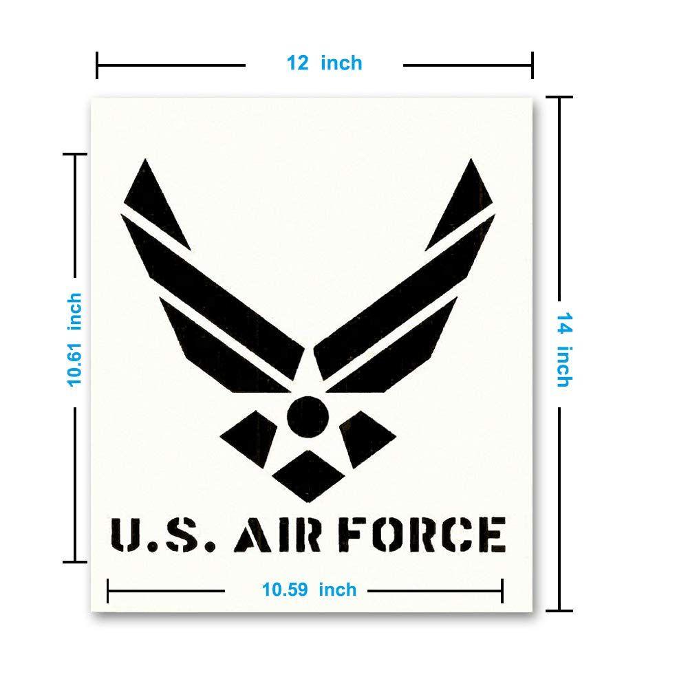 Airbrush Logo - AxPower Large US Air Force Painting Stencil for Painting on Wood Fabric  Walls Airbrush Reusable Mylar Template 12 x 14 inch (USAF Military Logo)