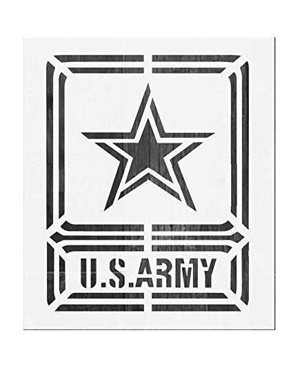 Airbrush Logo - AxPower Large US Army Painting Stencil for Painting on Wood Fabric Walls  Airbrush Reusable Mylar Template 12 x 14 inch (US Army Military Logo)