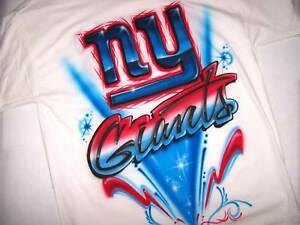 Airbrush Logo - Details about Airbrushed NY Giants Football T Shirt Freestyle Airbrush Team  Logo Design