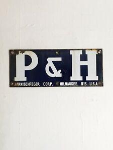 CraneCo Logo - Details about P & H Pawling & Harnischfeger Crane Co porcelain enamel sign  vintage advertising