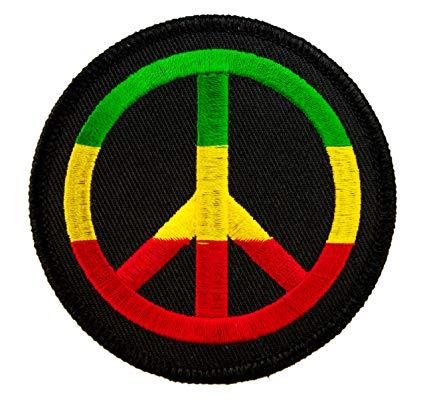 Rastafarian Logo - Peace Symbol Rastafarian Rasta Reggae Clothing or Gear Iron on Patch D6