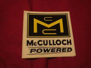 McCulloch Logo - Details about MCCULLOCH POWERED MC YELLOW BLACK LOGO FENDER QUARTER  AUTOMOTIVE DECAL 4 1/2