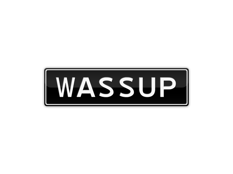 Wassup Logo - WASSUP (What's up) Number Plates For Sale, NSW