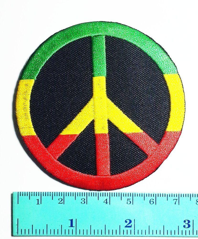 Rastafarian Logo - Buy 3 Patch Peace Rastafarian Rasta Reggae Symbol Sign Hippie DIY