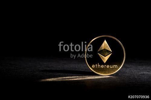 Ethercoin Logo - Ethereum ether coin on a dark background