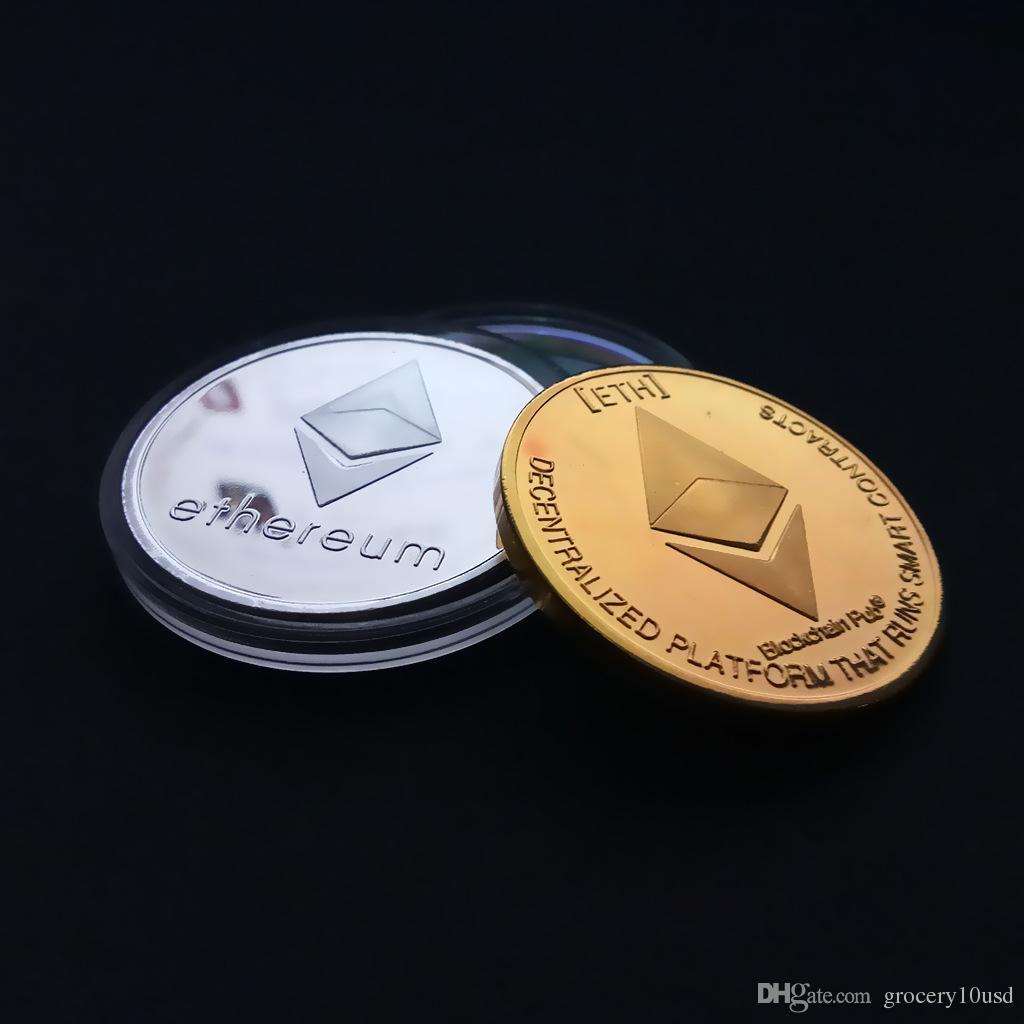 Ethercoin Logo - Ethereum Ethercoin Ethereum Coin Ether Commemorative Coin Metal Gold Coin  Gift Medal Gift Anime Game Model Toy Collection