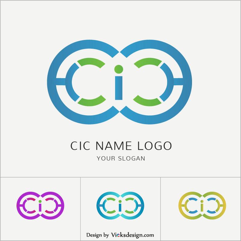 CIC Logo - CIC letter logo, half circle logo, CIC letter vector design logo