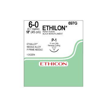 Ethicon Logo - Ethicon Ethilon 18in. Size 6-0 Nylon Suture with P-1 Needle | Med ...