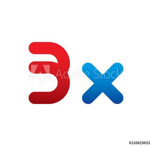 3X Logo - 3x logo initial blue and red this stock vector and explore