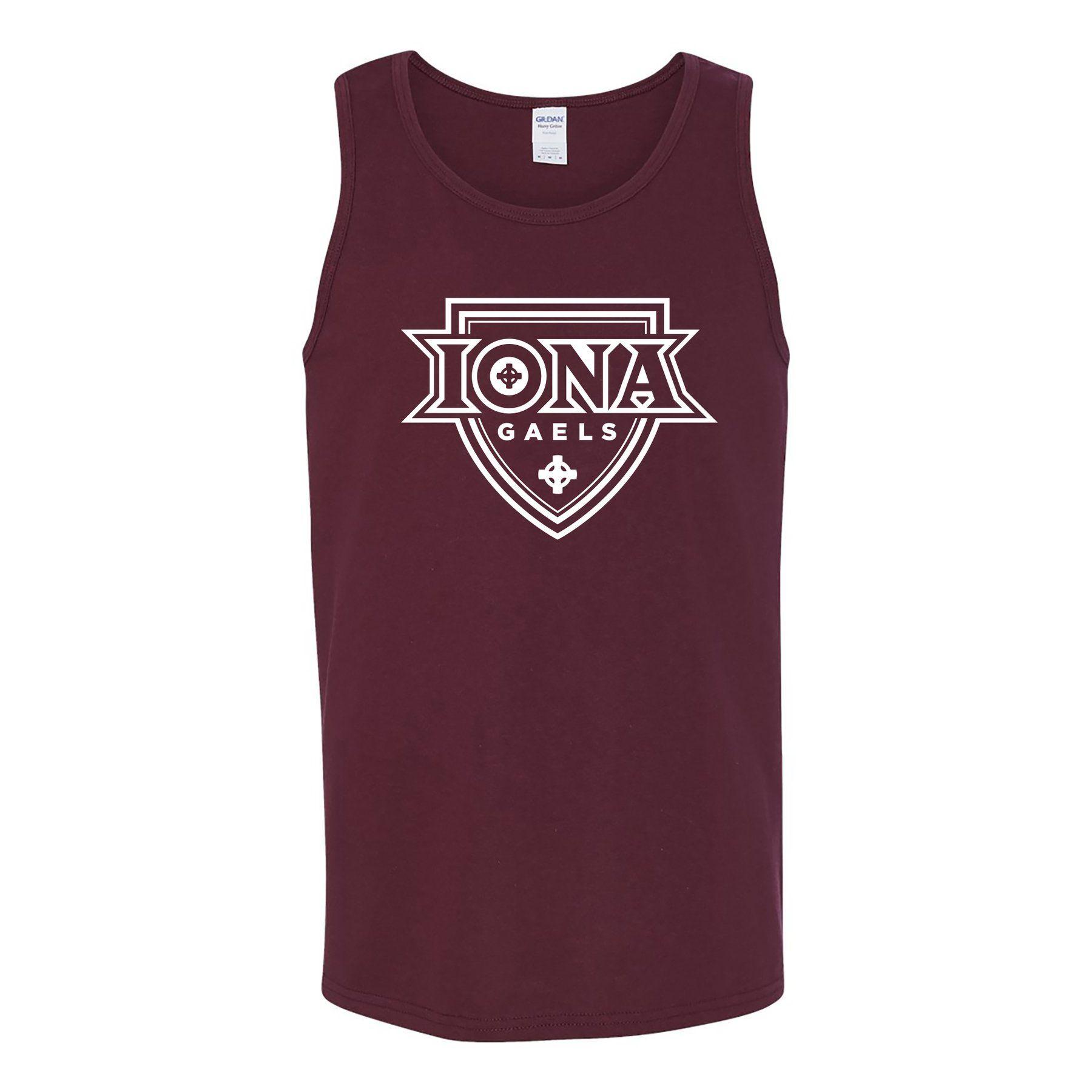 Iona Logo - Primary Logo Iona College Heavy Cotton Tank Top - Maroon