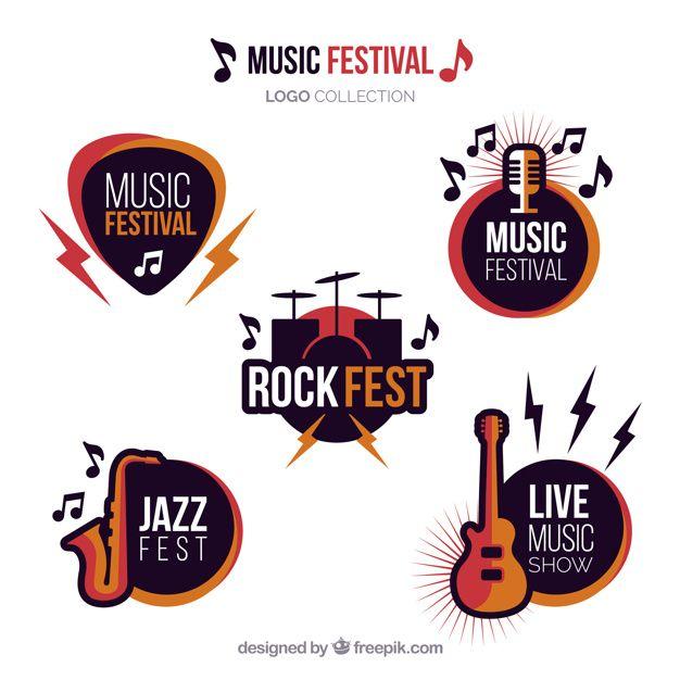 Fest Logo - Music festival logo collection with flat design Vector | Free Download