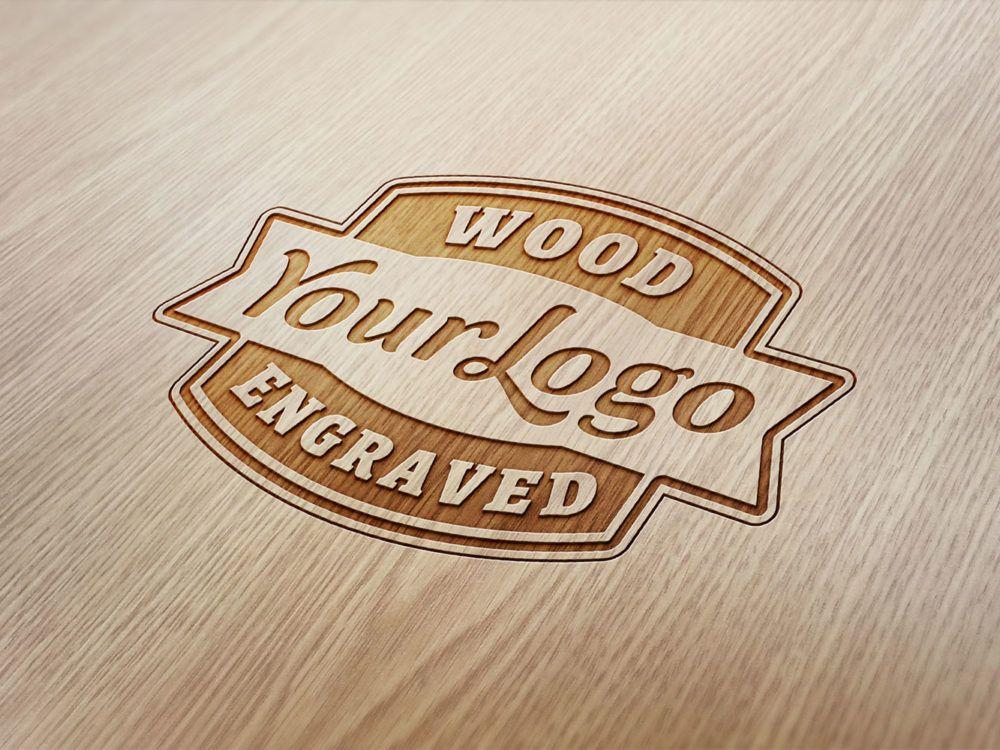 Engraved Logo - Free MockUp Wood Engraved Logo PSD | Free Mockup