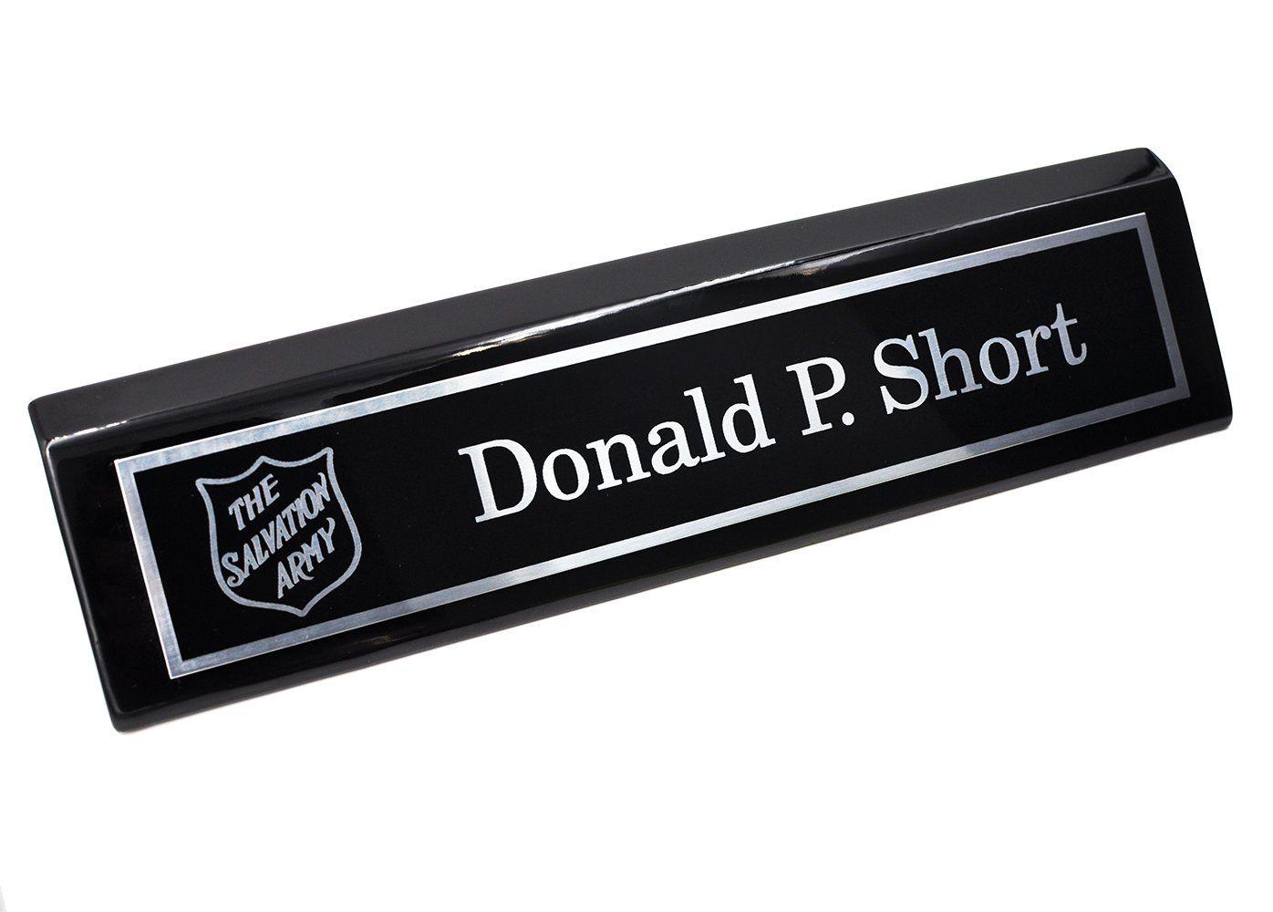 Engraved Logo - Amazon.com : Custom Desk Name Plate with Logo. Personalized Silver