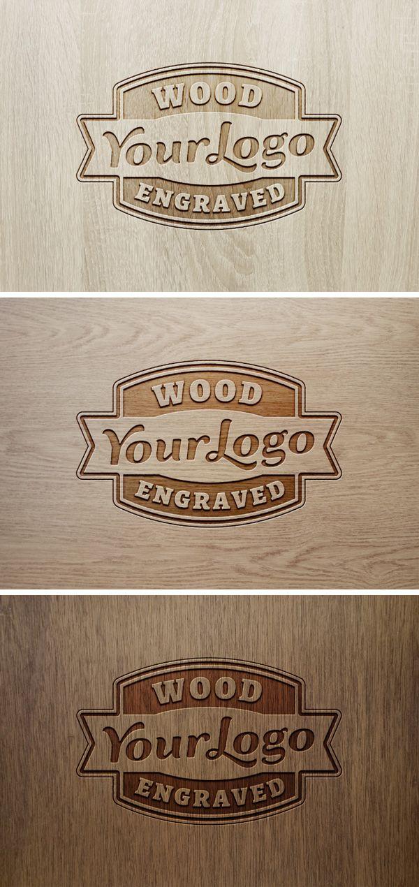 Engraved Logo - Wood Engraved Logo MockUp
